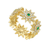 Lumière Multi Diamond and Emerald Star Band