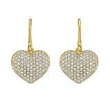 Sweetheart Puffed Diamond Heart Dangle Earrings