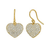 Sweetheart Puffed Diamond Heart Dangle Earrings