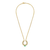 Lucky Emerald and Diamond Horseshoe Necklace