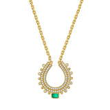 Lucky Emerald and Diamond Horseshoe Necklace