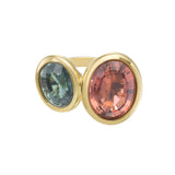Bezel set Toi Et Moi Tourmaline Ring