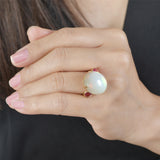 Opal and Spinel Heart Cocktail Ring