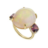 Opal and Cushion Cut Spinel Cocktail Ring