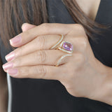 Wildflower Pink Tourmaline Double Cocktail Ring