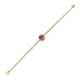 Bezel Set Pink Tourmaline and Diamond Tennis Bracelet