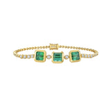 Trio Bezel Tourmaline and Diamond Tennis Bracelet