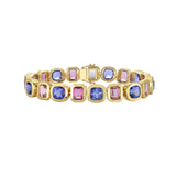 Bezel Set Tanzanite and Spinel Bracelet