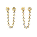 Bezel Diamond Chain Earring (Single)