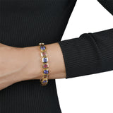 Bezel Set Tanzanite and Spinel Bracelet