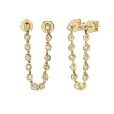 Bezel Diamond Chain Earring (Single)