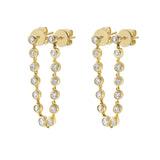 Bezel Diamond Chain Earring (Single)