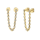 Bezel Diamond Chain Earring (Single)