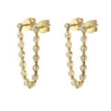 Bezel Diamond Chain Earring (Single)