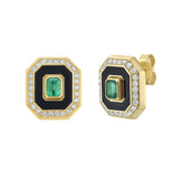 Victoire Art Deco Emerald Octagon Earrings