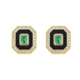 Victoire Art Deco Emerald Octagon Earrings