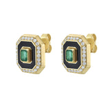 Victoire Art Deco Emerald Octagon Earrings