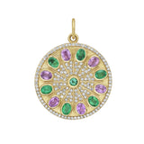 Serenity Emerald And Pink Sapphire Amulet Charm