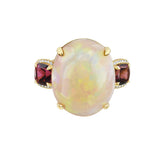 Opal and Cushion Cut Spinel Cocktail Ring