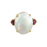 Opal and Spinel Heart Cocktail Ring