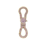 Dog Clip Pink Sapphire Swivel Connector