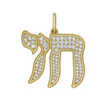 Beaded Diamond Chai Charm