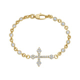 Diamond Cross Charm Bracelet