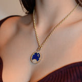 Starry Night Lapis Medallion Rolo Necklace