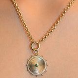 Cassandane Small Emerald Sun Medallion