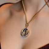 Skoven Lapis Medallion Rolo Necklace