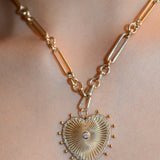 Cassandane Large Heart Trombone Necklace