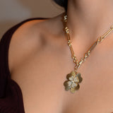 Fortuna Four Leaf Diamond Clover Charm