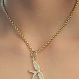 Wings of Love Swallow Charm Rolo Necklace