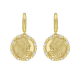 Leo Diamond Bead Zodiac Dangle Earrings