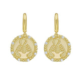 Scorpio Diamond Bead Zodiac Dangle Earrings
