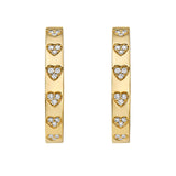 Cherie Inside Out Diamond Heart Hoop Earrings