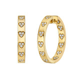 Cherie Inside Out Diamond Heart Hoop Earrings