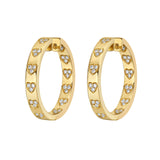 Cherie Inside Out Diamond Heart Hoop Earrings