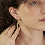 Milano Pinched Link Drop Earrings With Diamonds