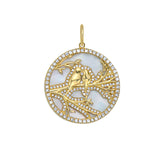 Lovebirds Mother Of Pearl Medallion