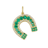 Lucky Emerald Horseshoe Charm