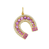 Lucky Pink Sapphire Horseshoe Charm