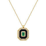 Victoire Art Deco Emerald Octagon Necklace