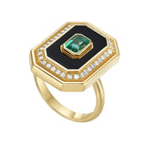 Victoire Art Deco Emerald Octagon Ring