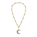 Måneskin Sapphire Moon Charm Trombone Necklace