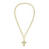 Gothic Diamond Cross on the Lionheart Signature Chain Necklace
