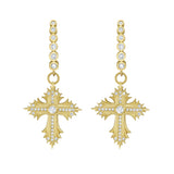 Cross Diamond Dangle Earrings