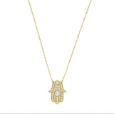 Hamsa Diamond Charm Necklace