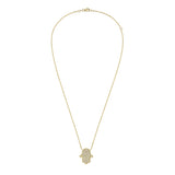 Hamsa Full Pavé Diamond Charm Necklace