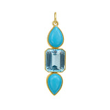 Reign Turquoise and Blue Topaz Pendant